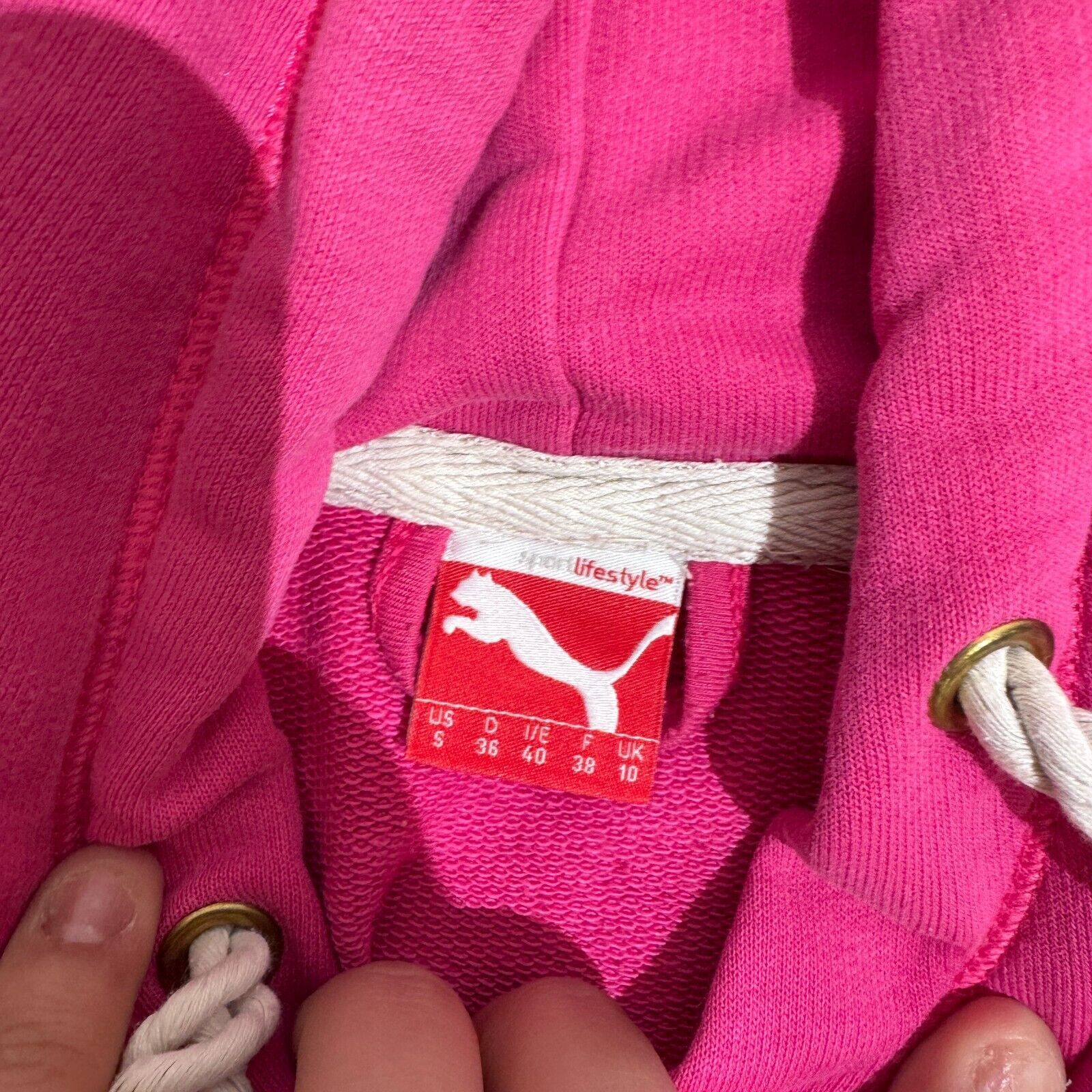 Puma × Vintage Vintage Puma Pink Cotton Hoodie Size S Y2K 90s Running Sport Size US S / EU 44-46 / 1 - 6 Thumbnail