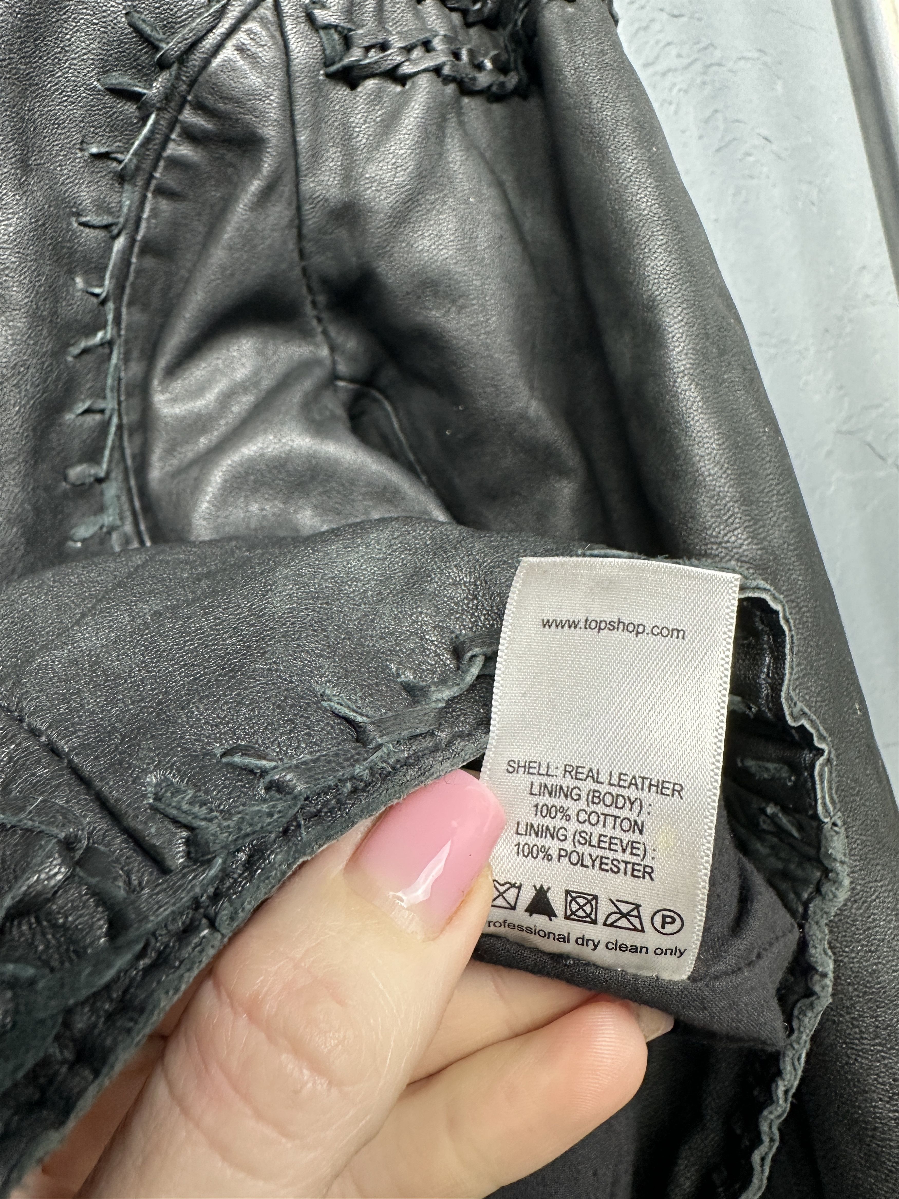 Topshop Kate Moss Topshop Patchwork Black Leather Jacket Size L / US 10 / IT 46 - 8 Thumbnail