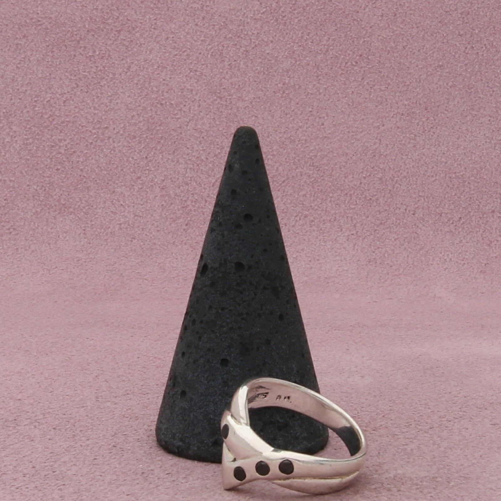 Sterling Silver sterling silver black cz v-shape band ring size 7 Size ONE SIZE - 5 Thumbnail