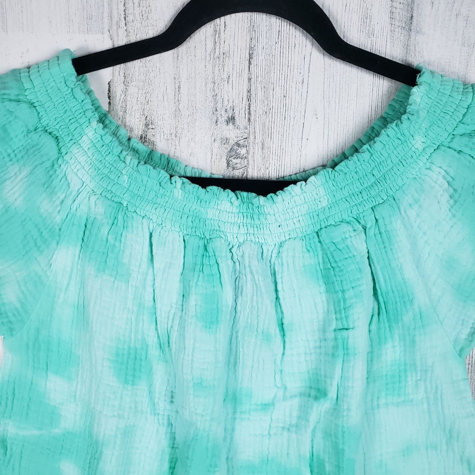 Other NWT Bobi Gathered Scoop Neck Blue Splatter Tie Dye Top Small Size S / US 4 / IT 40 - 3 Thumbnail