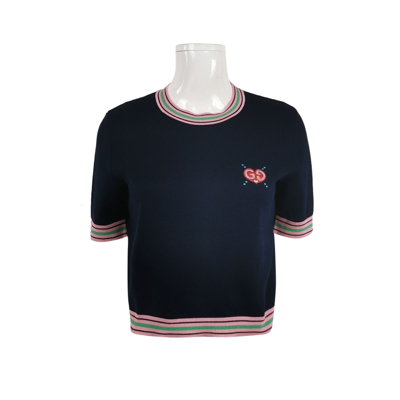 Gucci Gucci S Size Color-Block Crew Neck Cotton Sweater Size S / US 4 / IT 40 - 1 Thumbnail