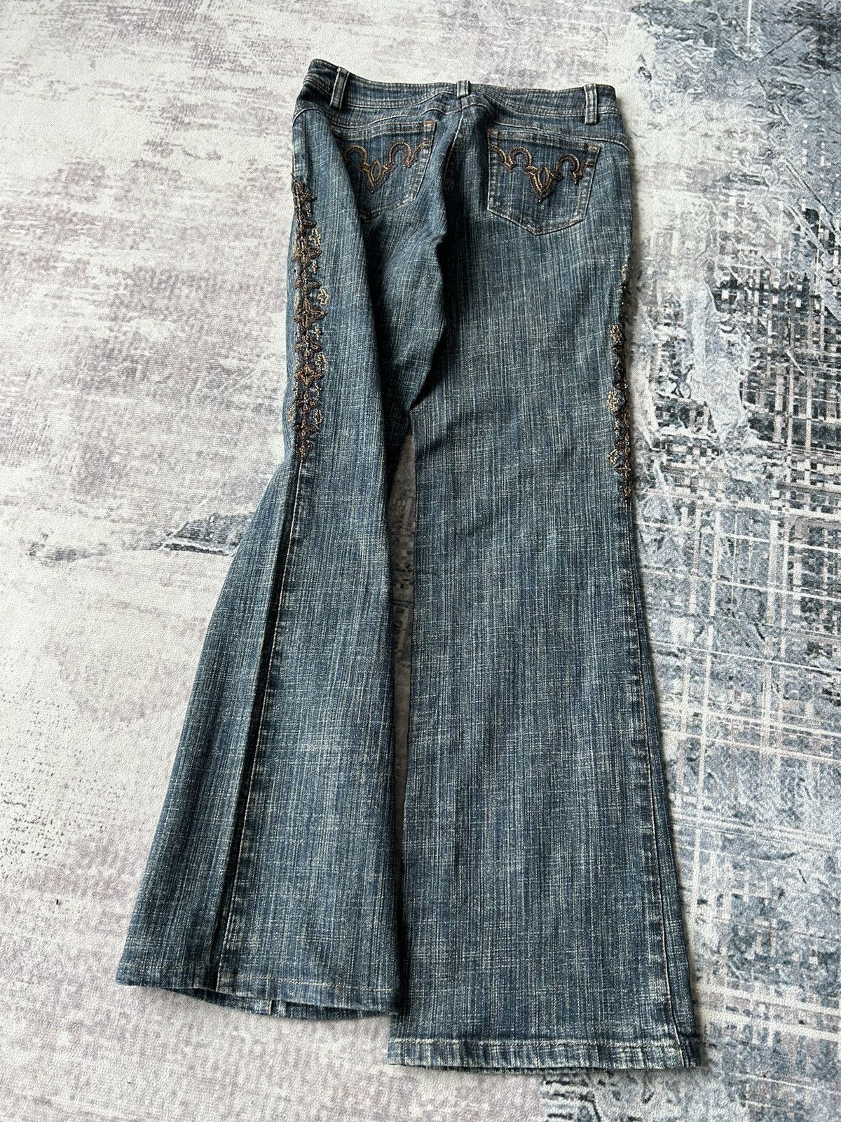 If Six Was Nine Flower Embroidery Flared Jeans Size US 28 / EU 44 - 5 Thumbnail