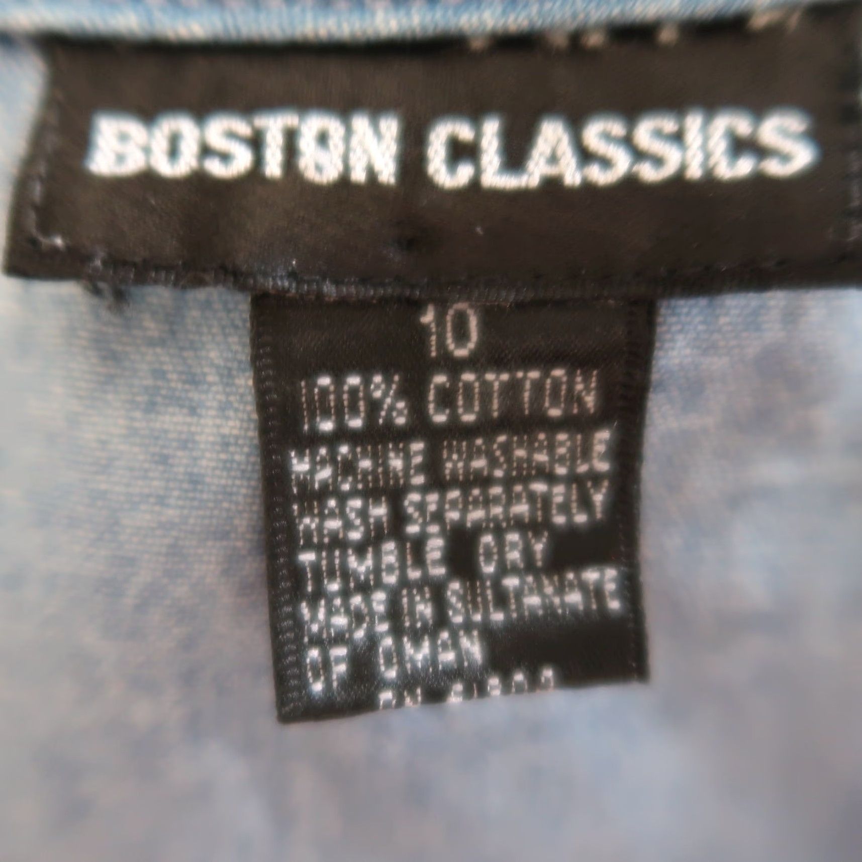Denime VINTAGE Boston Classics 90s light wash blue denim mini t-shirt dress 10 Womens Short Sleeve Cotton Pockets 90s Vintage Classic Dress Size L / US 10 / IT 46 - 5 Thumbnail