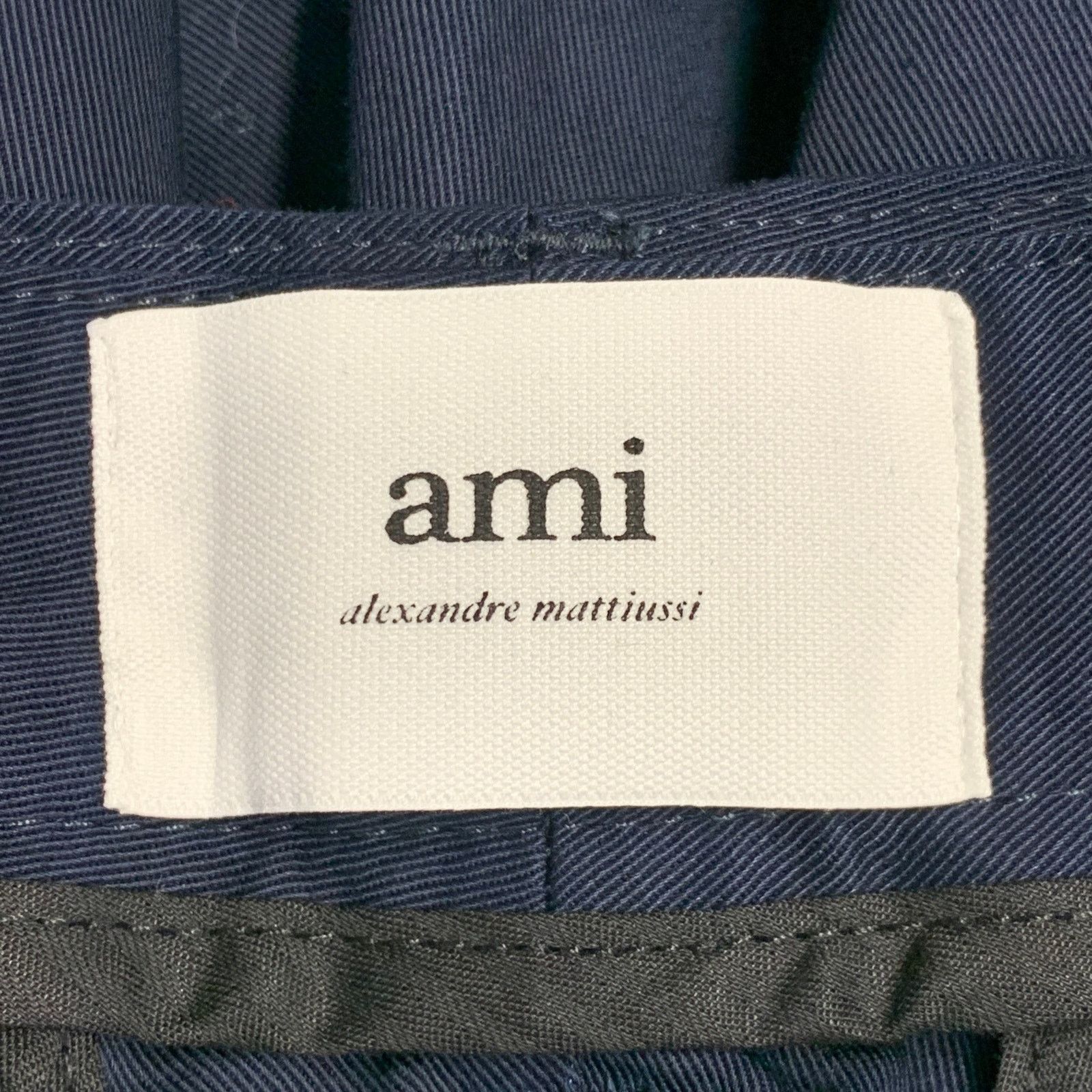 AMI Size XL Navy Twill Cotton Flat Front Casual Pants Size US 36 / EU 52 - 3 Thumbnail