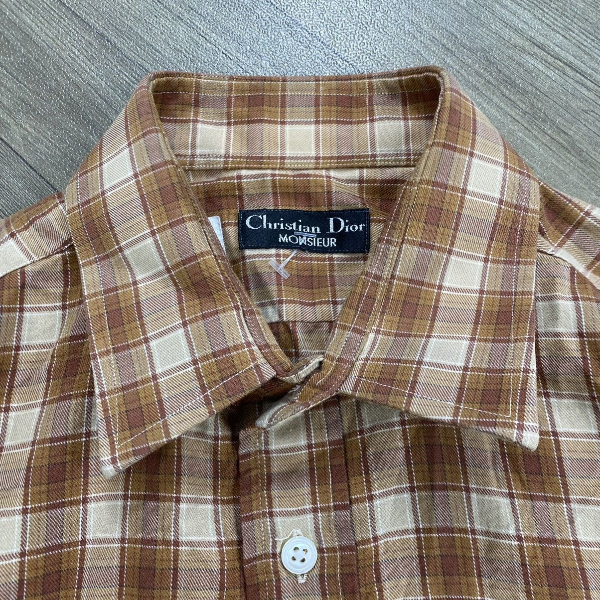 Dior 1990s Vintage Christian Dior Monsieur Plaid Flannel Shirt Size M / US 6-8 / IT 42-44 - 3 Thumbnail