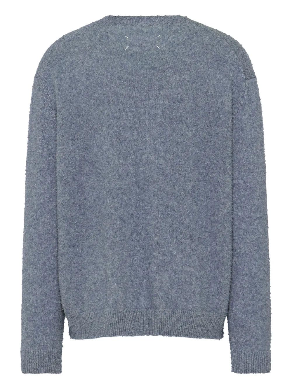 Maison Margiela o1w1db10526 Four-stitch V-neck Sweater in Light Blue Size US S / EU 44-46 / 1 - 2 Thumbnail