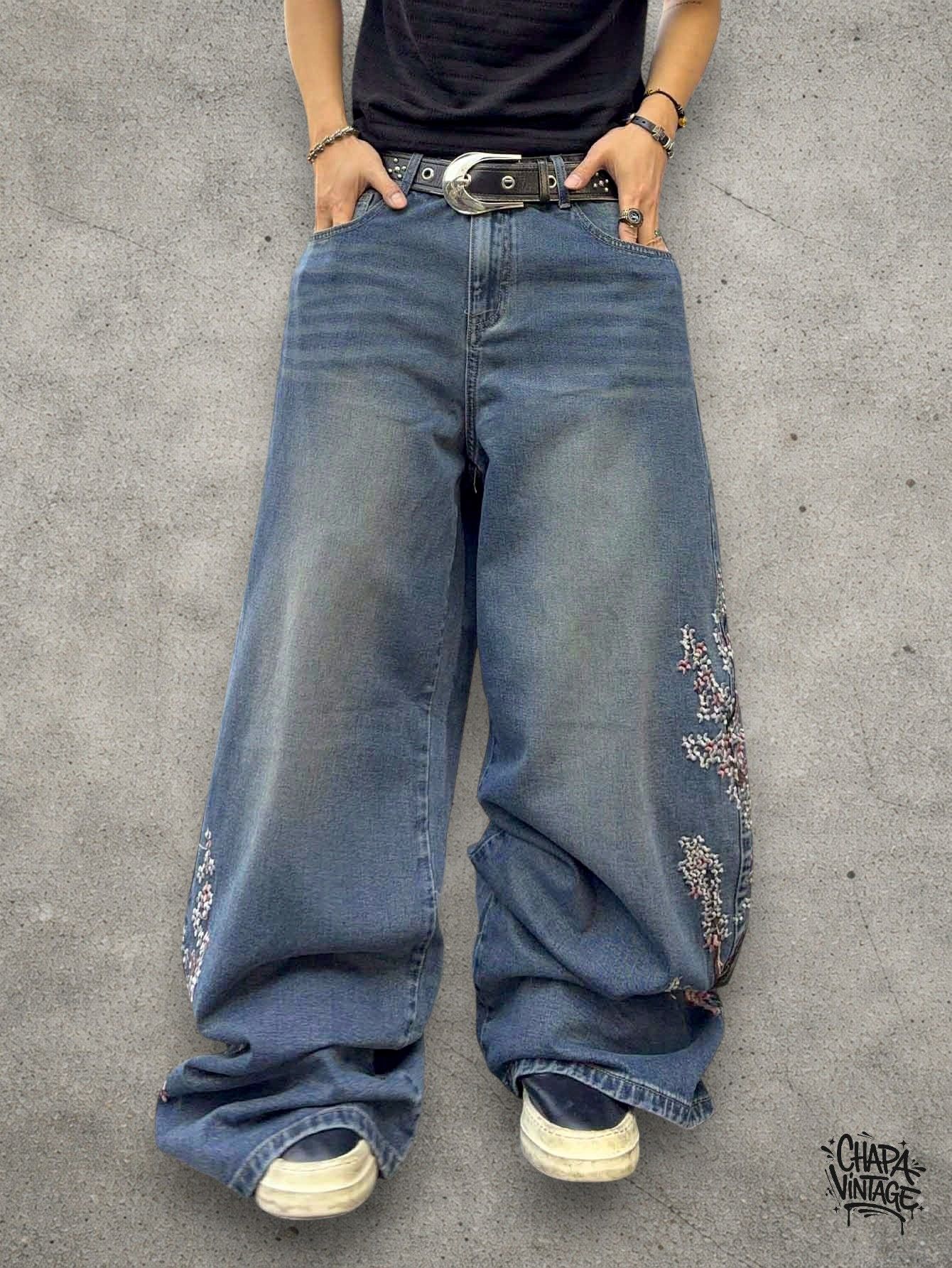 Japanese Brand Floral baggy jeans Size US 32 / EU 48 - 3 Thumbnail