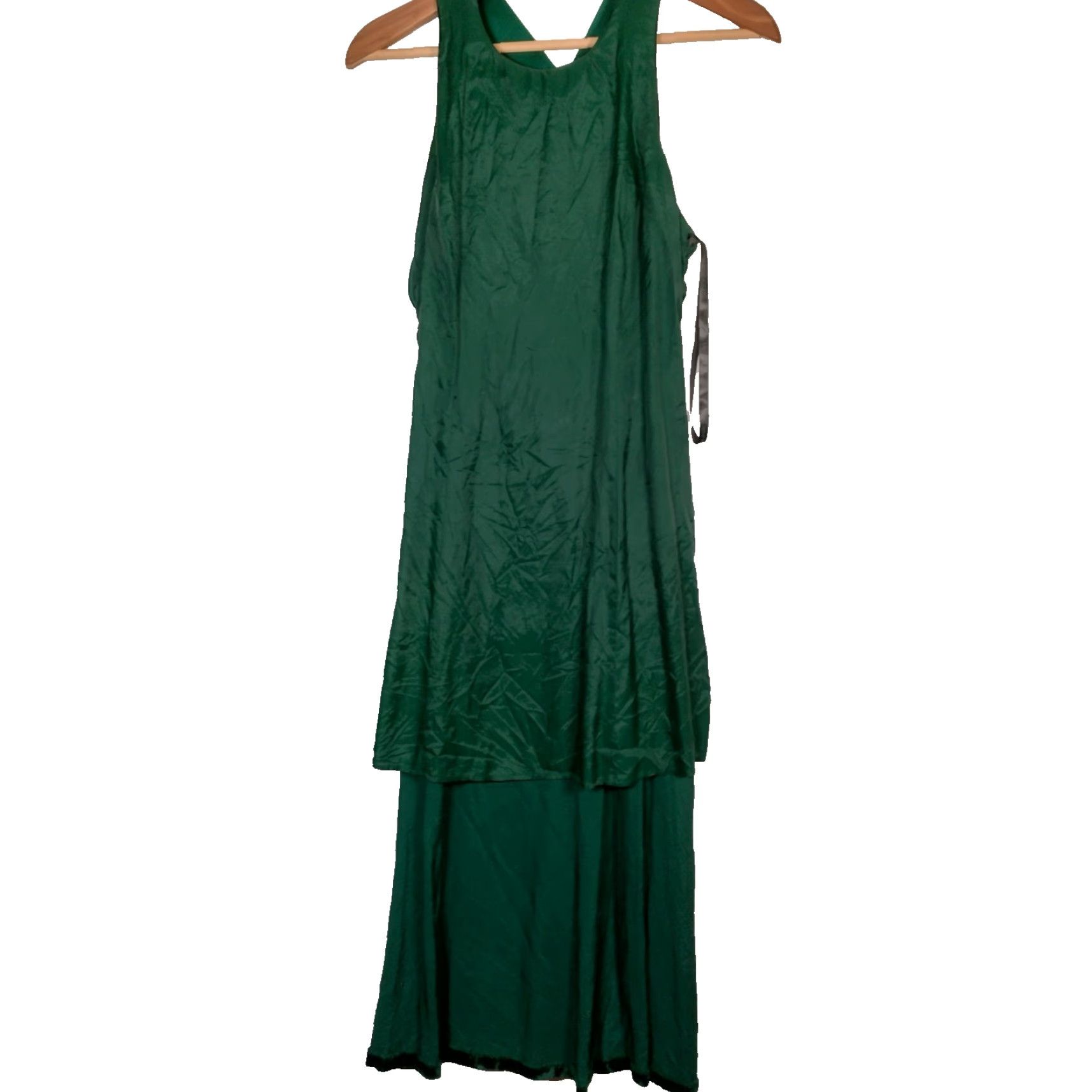 Vintage VINTAGE Donna Ricci Dress Women's Petite Long Sleeveless Green Velvet Formal Party Wedding 1990s Size S / US 4 / IT 40 - 5 Thumbnail