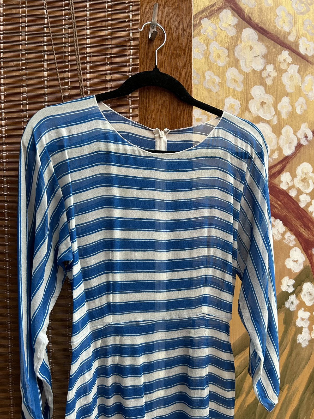 Dolce & Gabbana Dolce & Gabbana Silk Striped Dress Blue White 3/4 Sleeve Size M / US 6-8 / IT 42-44 - 3 Thumbnail