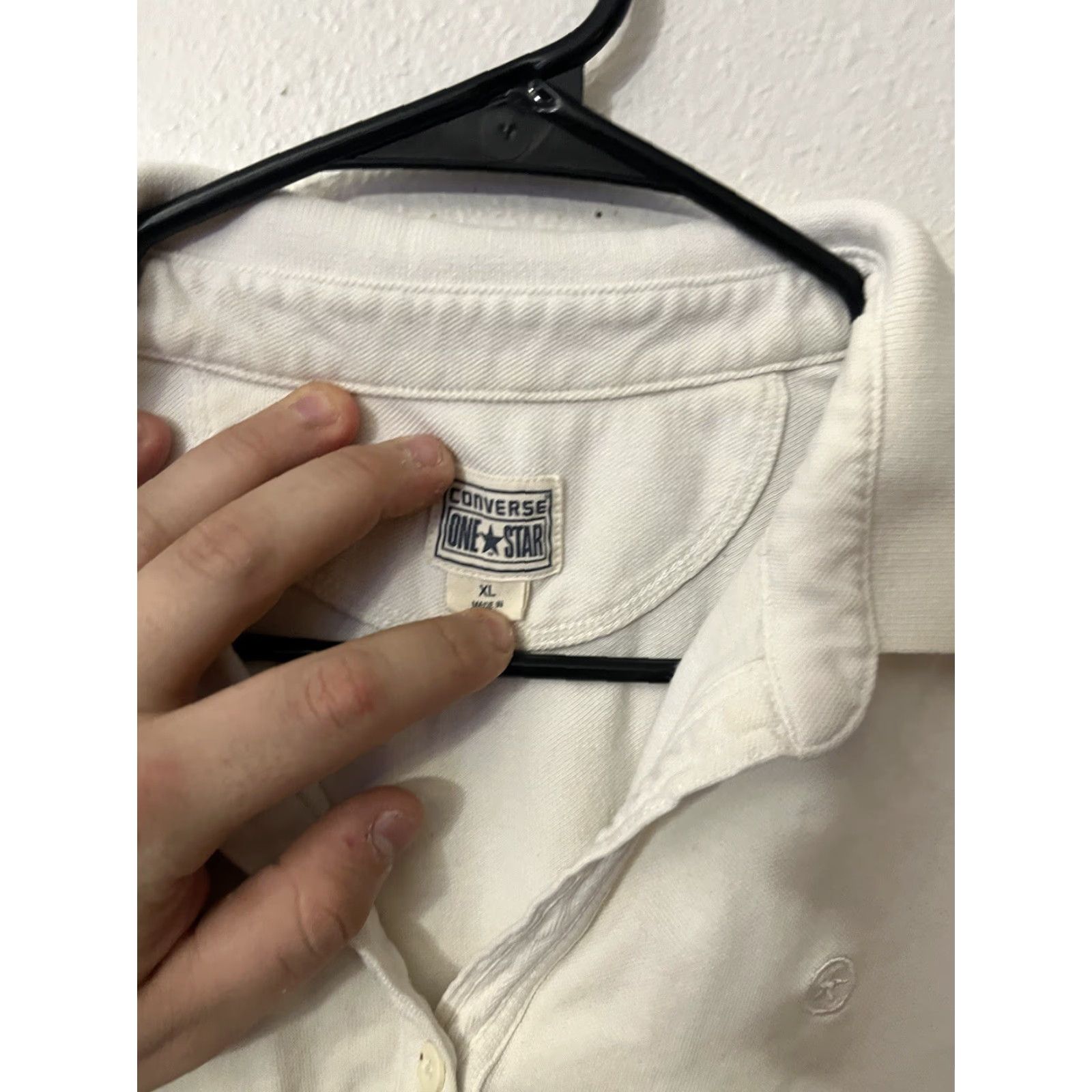 Converse VINTAGE Converse Polo Shirt Women XL White Casual Short Sleeve Cotton Spandex Classic Size 40" / US 18 - 3 Thumbnail