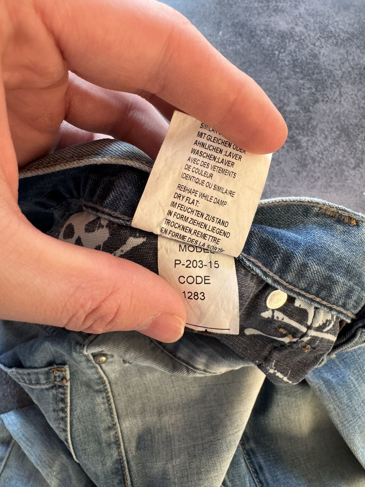 Hysteric Glamour Philip Plein Skull Embossed Crash Distressed Straight Jeans Size US 30 / EU 46 - 16 Thumbnail