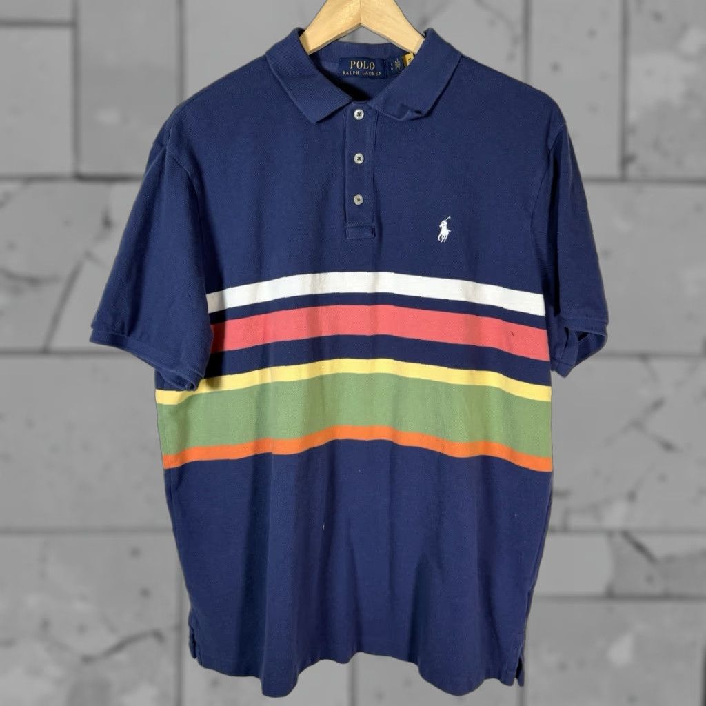 Polo Ralph Lauren Polo Ralph Lauren Polo Shirt Striped Blue Mens L Size US L / EU 52-54 / 3 - 1 Thumbnail