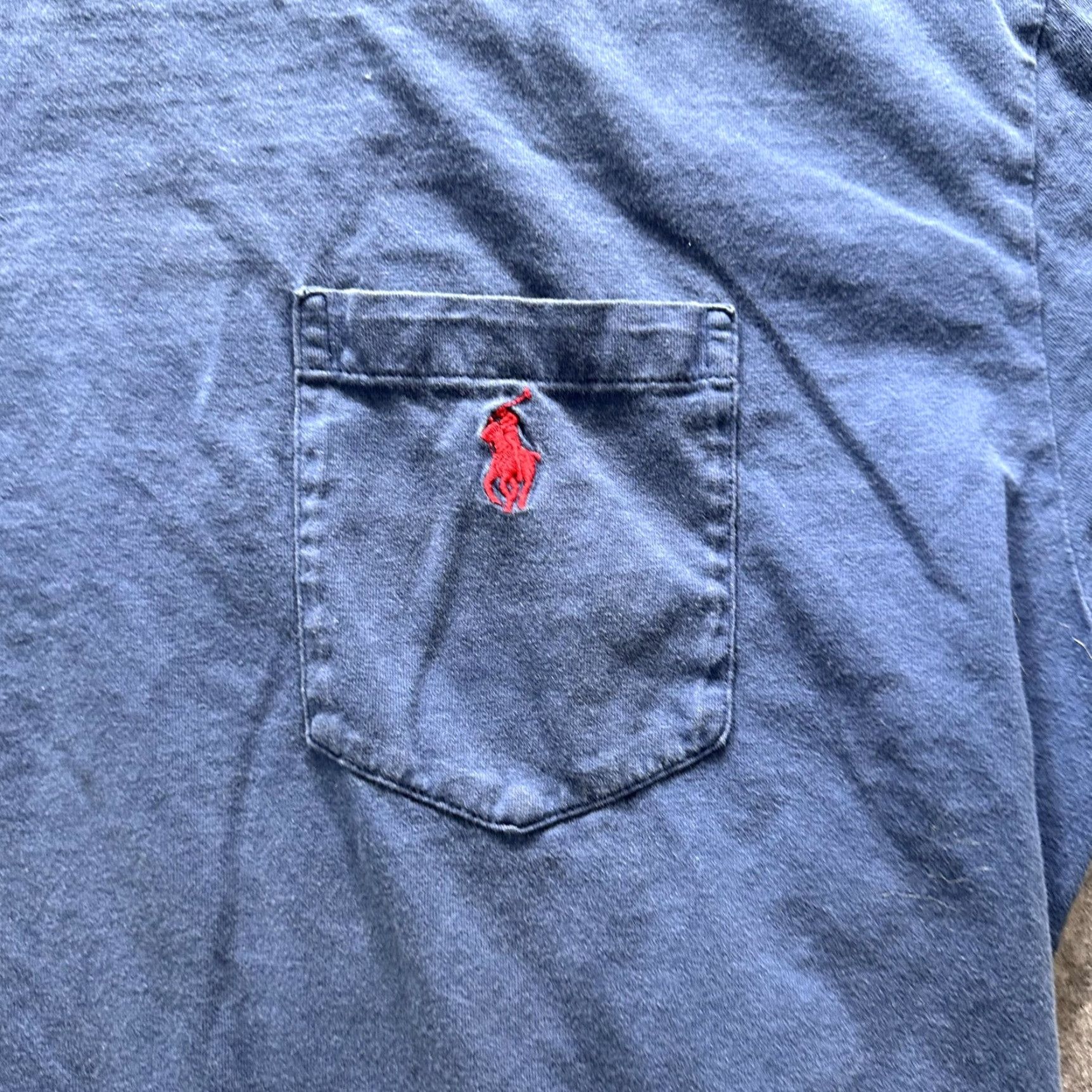 Polo Ralph Lauren Vintage Polo by Ralph Lauren Shirt Mens Large Blue Pocket Tee Embroidered Pony Size US L / EU 52-54 / 3 - 4 Thumbnail