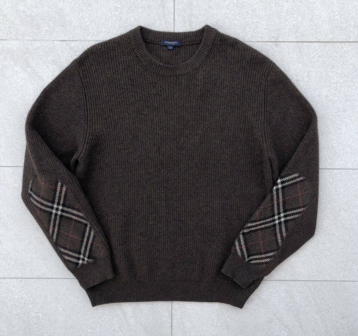 Burberry Burberry London Nova Check Elbow Patch Wool Sweatshirts Size US M / EU 48-50 / 2 - 5 Thumbnail