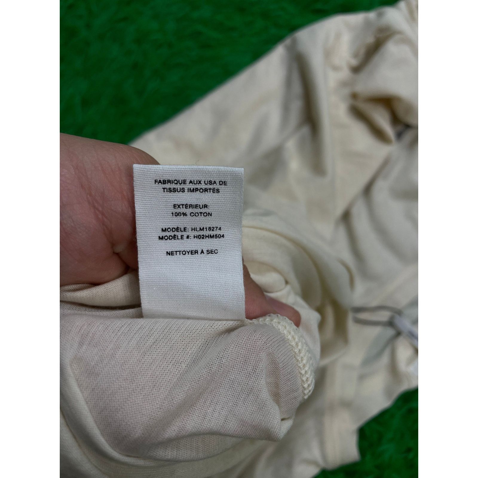 Helmut Lang Helmut Lang Tee Cream Medium Used Size US M / EU 48-50 / 2 - 5 Thumbnail