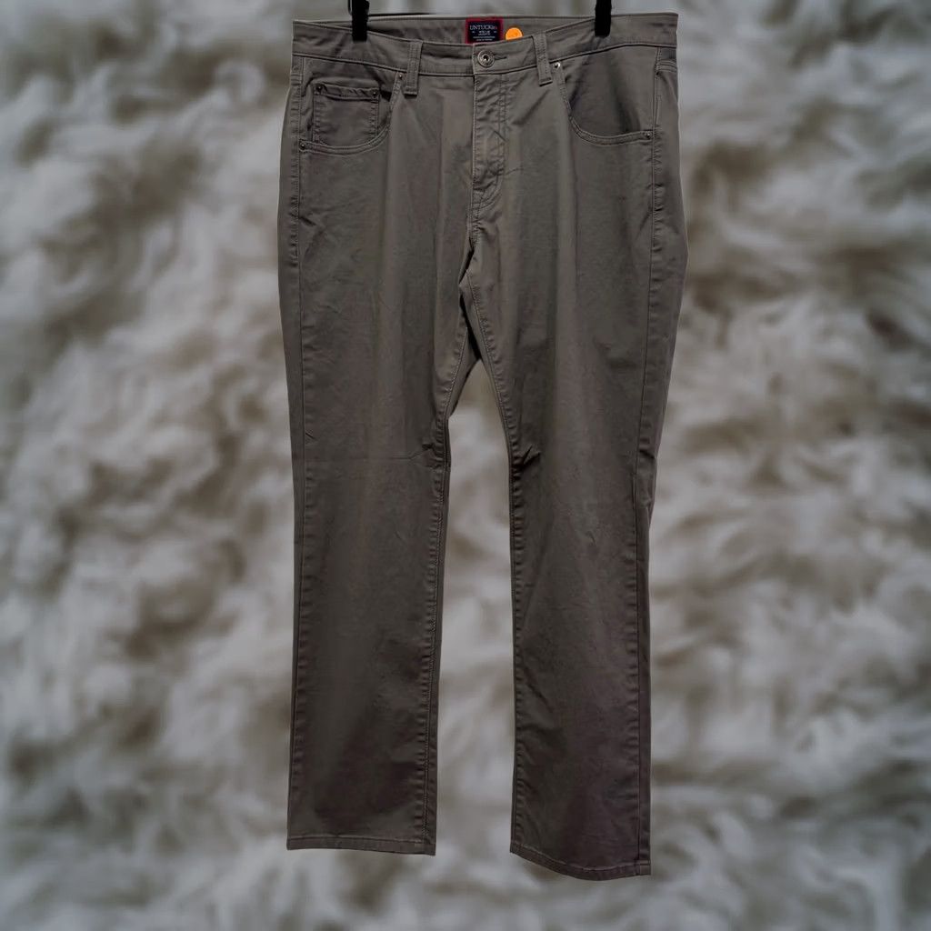 UNTUCKit UNTUCKit Mens Straight Fit Grey Chino Pants 35x30 Cotton Stretch 5-Pocket Size US 35 - 1 Thumbnail