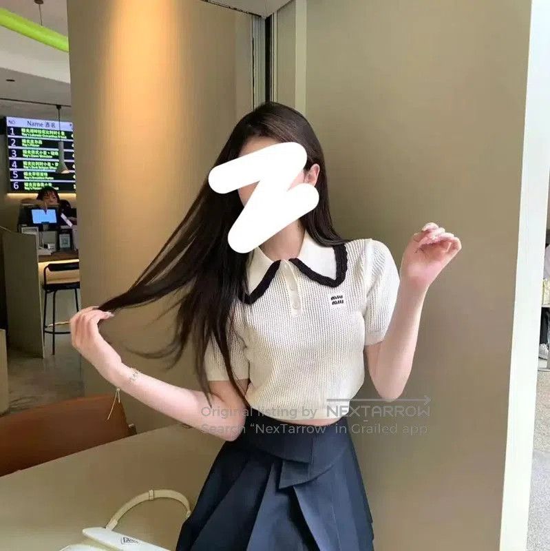 Miu Miu Miu Miu White Cropped Cotton Pullover . Size L / US 10 / IT 46 - 8 Thumbnail