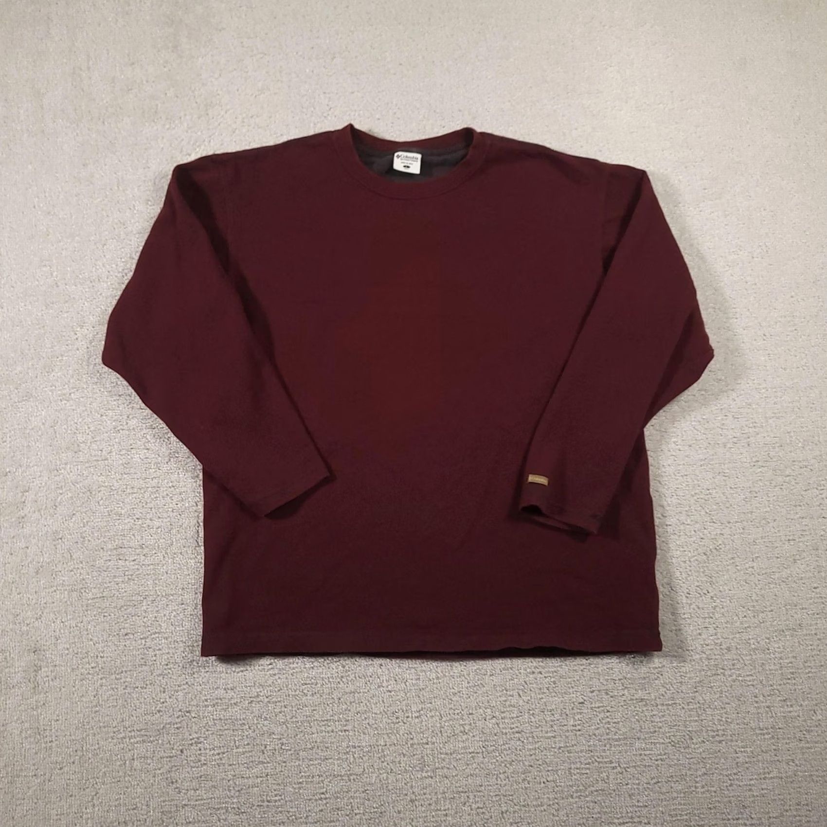 Vintage Columbia Shirt Mens L Burgundy Maroon Long Sleeve 100% Cotton Crewneck Jersey Solid Size US L / EU 52-54 / 3 - 2 Thumbnail
