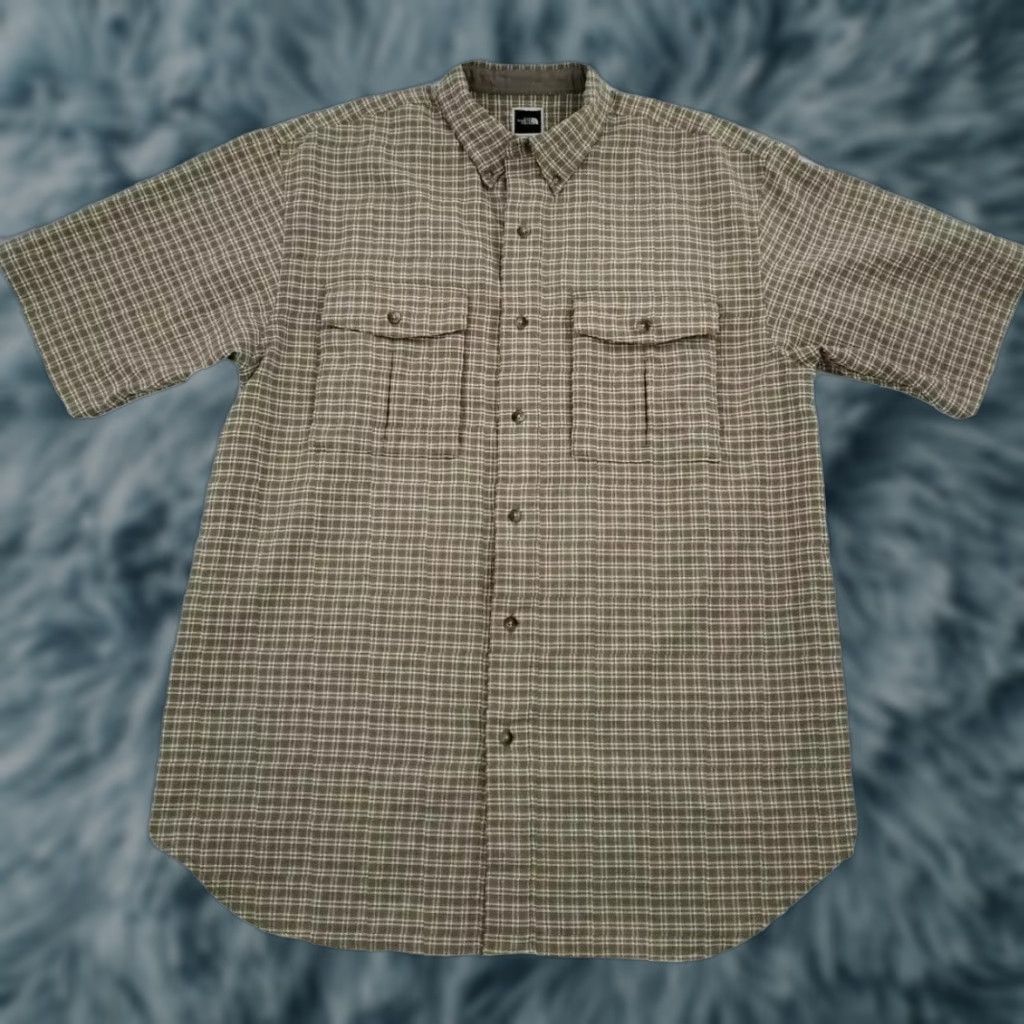 The North Face The North Face Shirt Adult Medium Green Brown Plaid Button Up Pockets Hiking Men Size US M / EU 48-50 / 2 - 1 Thumbnail