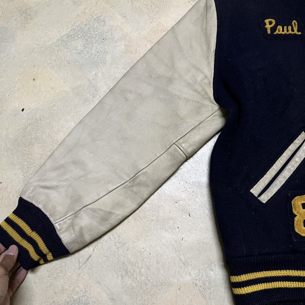Vintage Vintage Leather Sleeves Varsity Jacket Size US S / EU 44-46 / 1 - 9 Thumbnail
