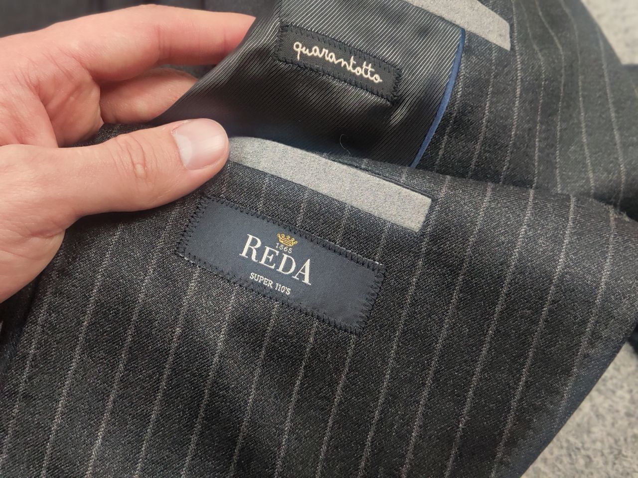 Paoloni Paoloni Quarantotto Reda Striped Unlined Blazer Pants Suit Size 48R - 20 Thumbnail