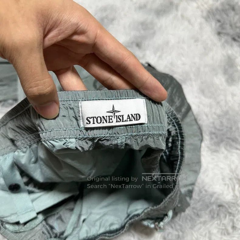 Stone Island Stone Island Metallic Nylon Pants Light Blue Size US 31 - 6 Thumbnail