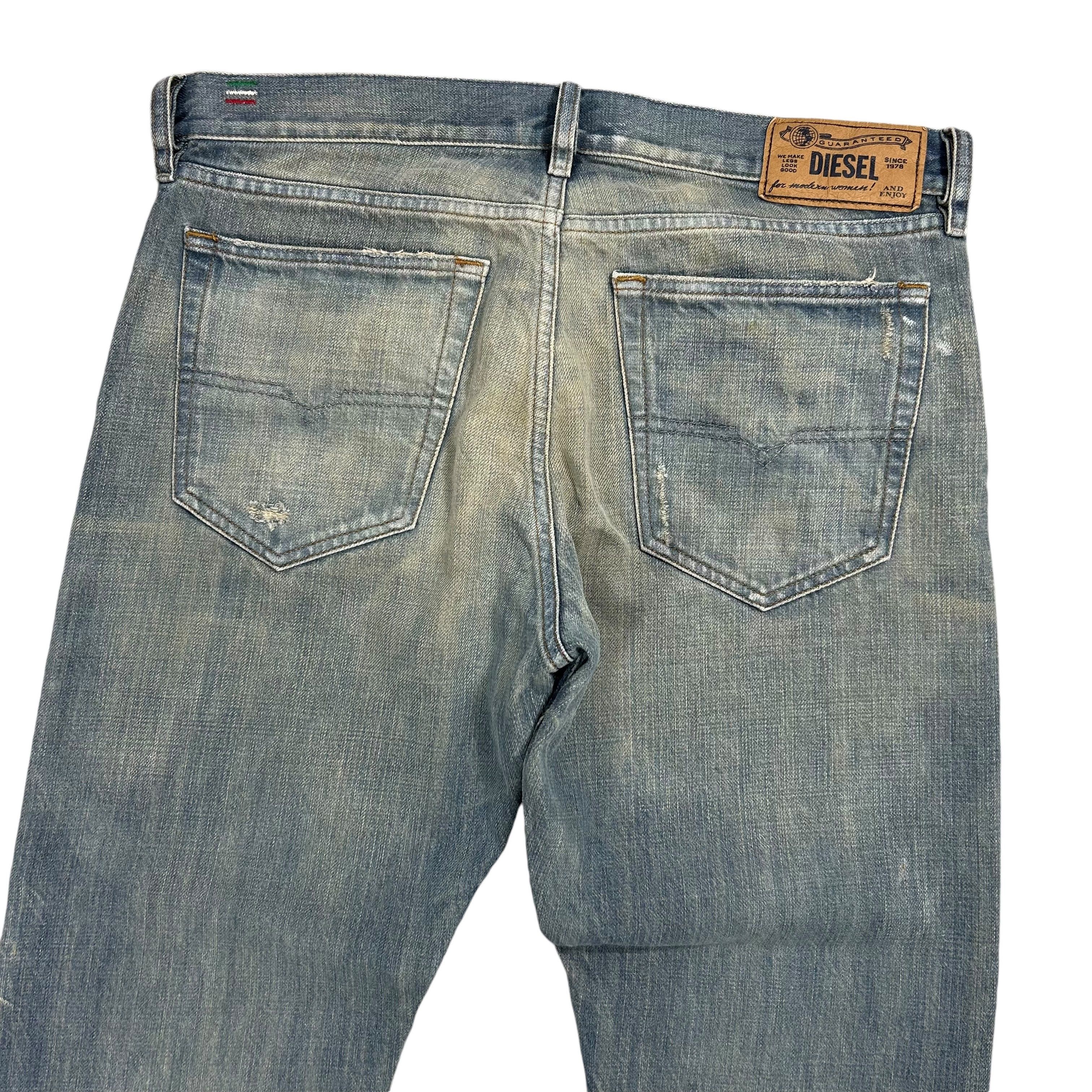 Diesel Diesel Myguy Boyfriend Blue Denim Jeans Straight W29L32 Size 29" - 4 Thumbnail