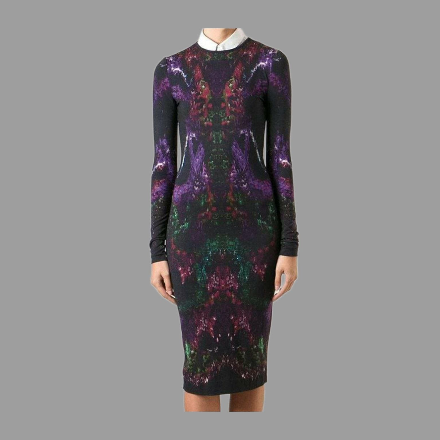 Alexander McQueen Alexander McQueen Midi Wool moth print jersey Dress Silk Size S / US 4 / IT 40 - 1 Thumbnail