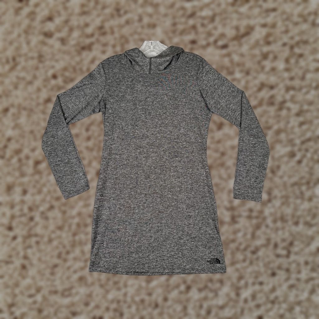 The North Face Hoodie Womens Small Gray Pullover Poly Blend Flash Dry Regular Fit Logo All Seasons Men/Women?