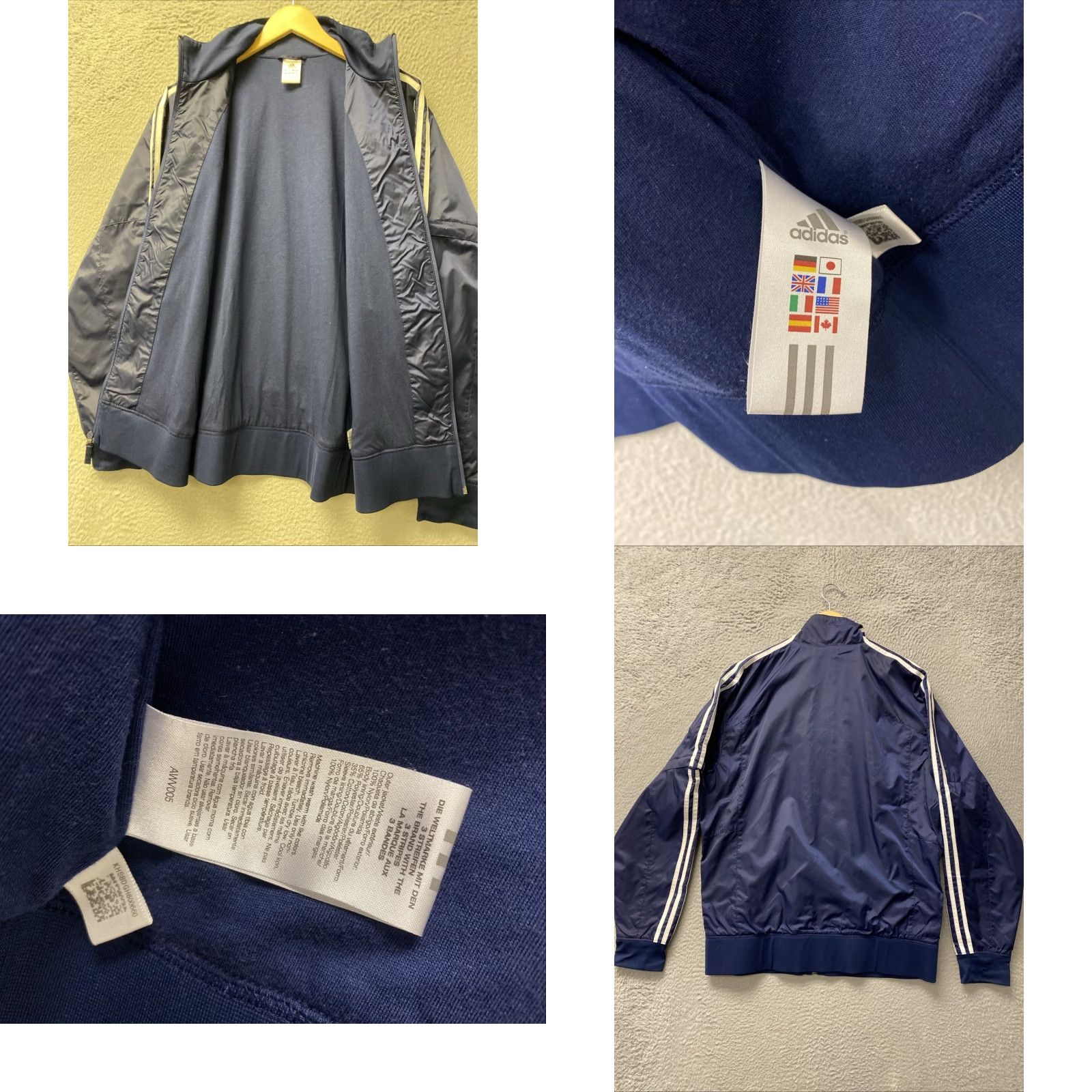 Adidas Adidas Windbreaker Jacket Mens M Navy Lined Polyester Blend Nylon Dark Blue Adidas Originals Windbreaker Mens M Navy Size US M / EU 48-50 / 2 - 8 Thumbnail