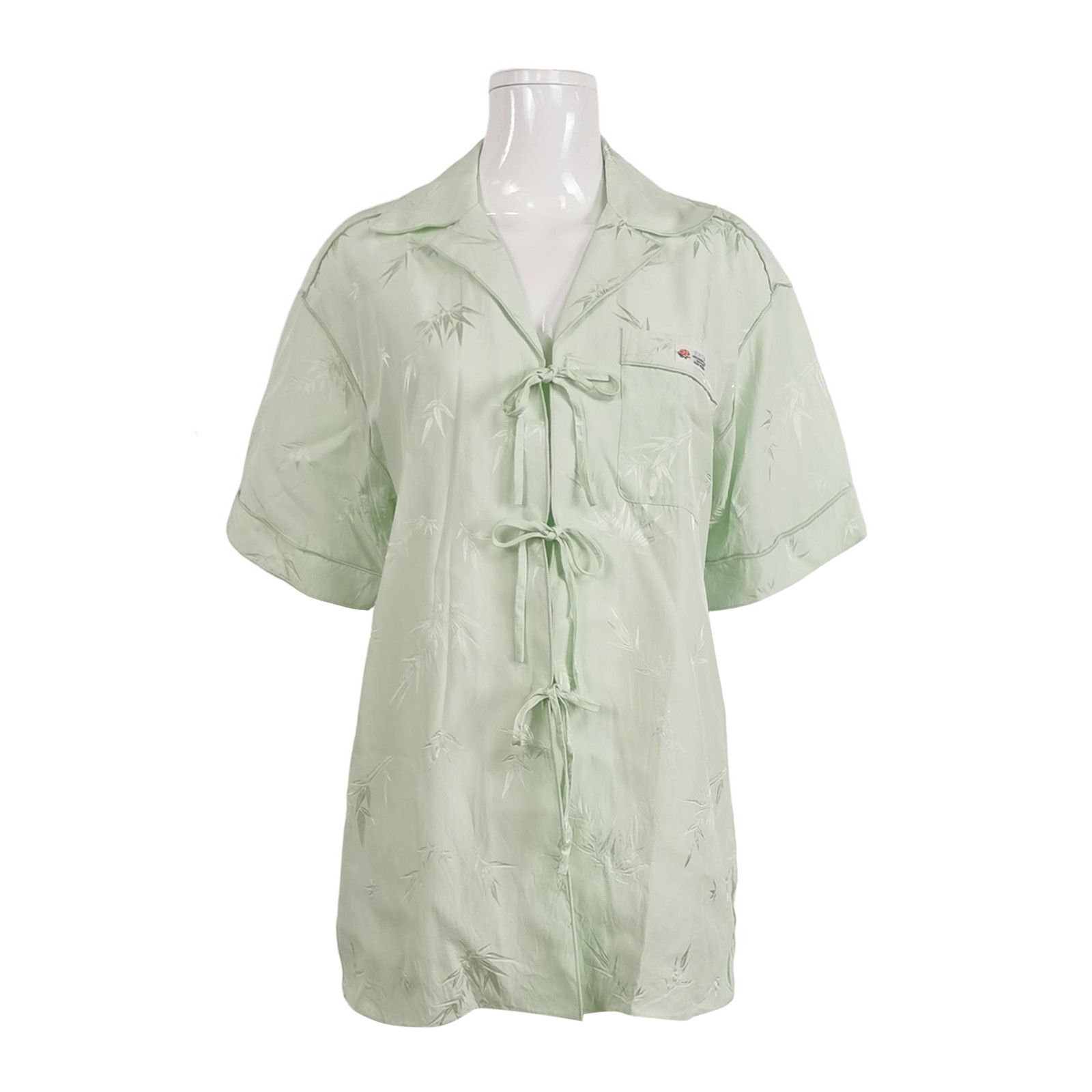 Alexander Wang Alexander Wang Bamboo Print Tie Front Blouse Size S Size S / US 4 / IT 40 - 1 Thumbnail