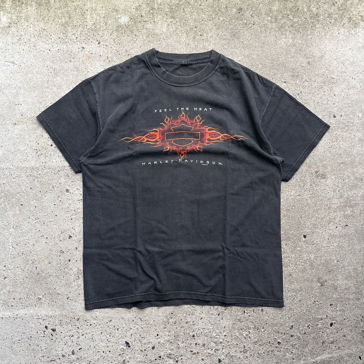 Harley Davidson × Vintage Harley Davidson 2000 washed flame fire vintage tshirt Size US M / EU 48-50 / 2 - 1 Thumbnail