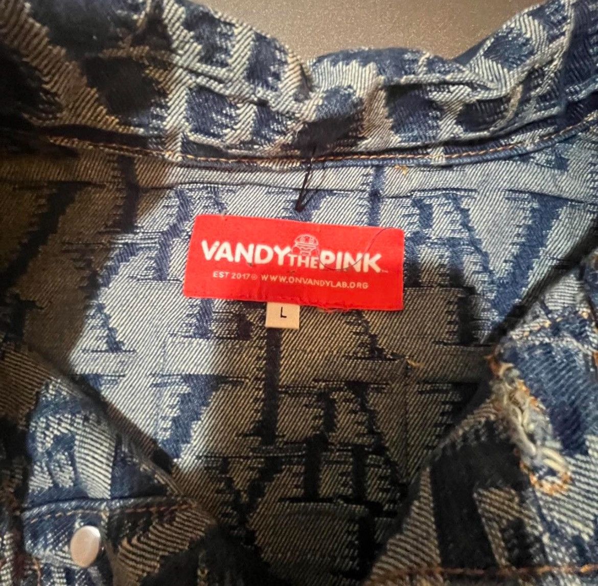 Vandy The Pink VandyThePink Monogram Denim Jacket Size US L / EU 52-54 / 3 - 2 Thumbnail