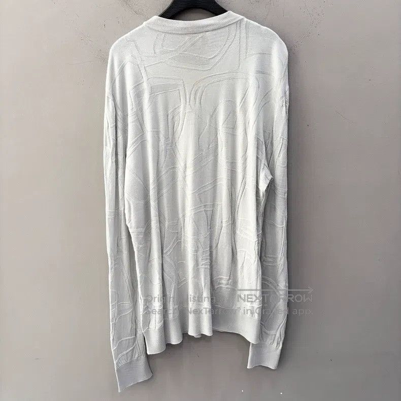 Hermes Hermes Men's Long Sleeve Round Neck Knit Sweater, Gray Size US XL / EU 56 / 4 - 2 Thumbnail