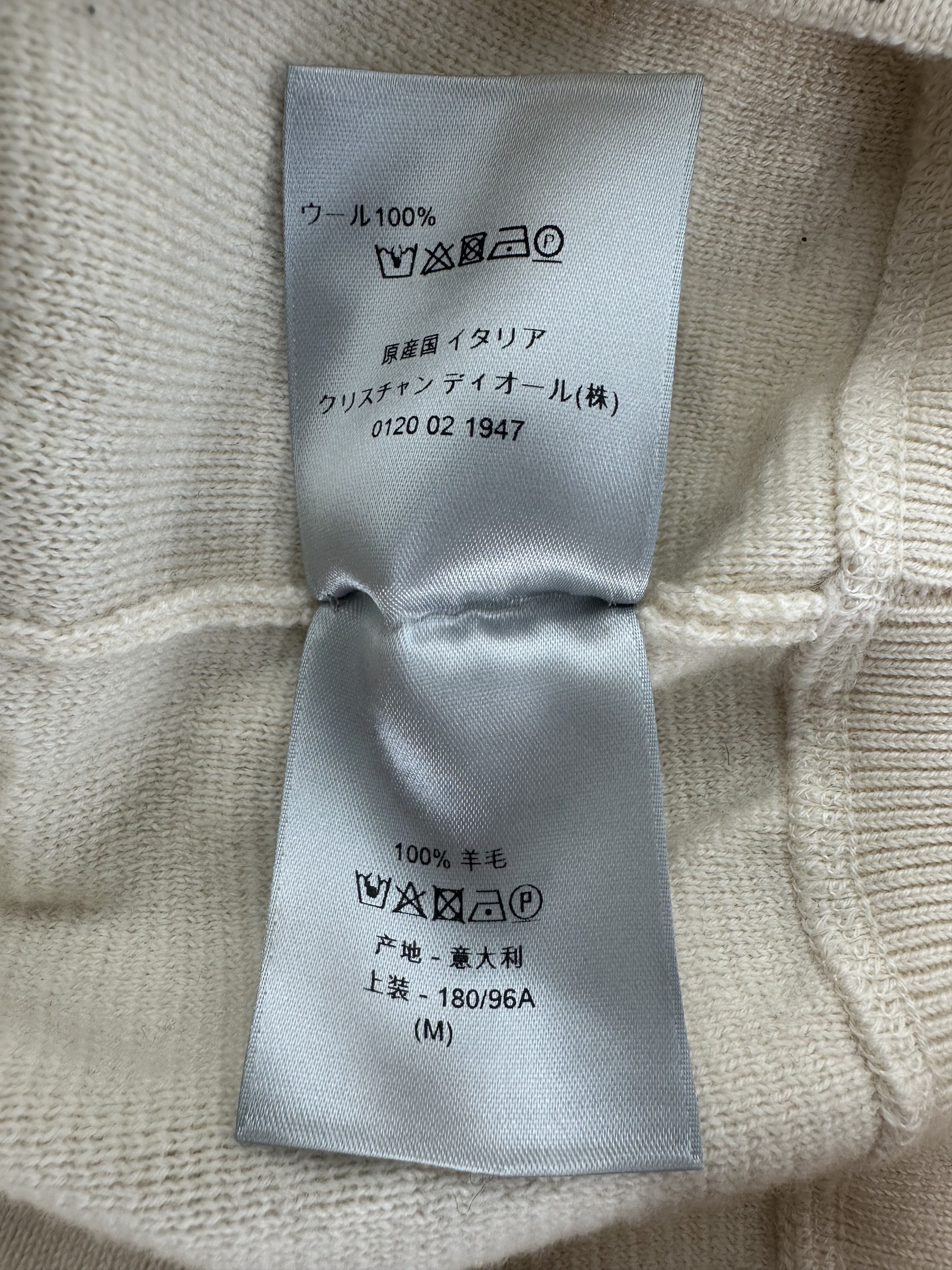 Dior Dior Beige & Silver Reflective Oblique Wool Sweater Size US M / EU 48-50 / 2 - 5 Thumbnail