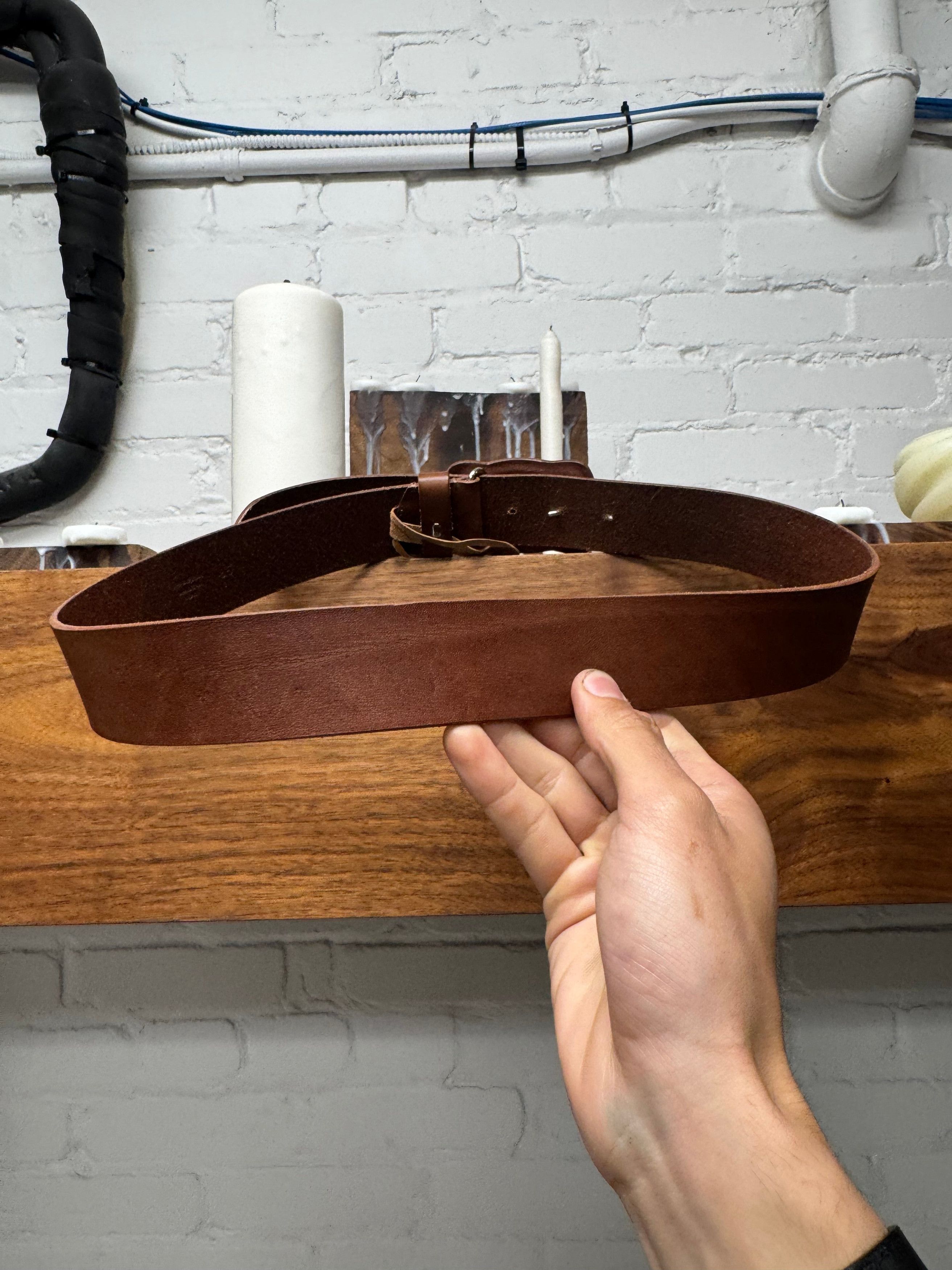 Maison Margiela Maison Martin Margiela ‘Faceless’ Brown Leather Belt Size ONE SIZE - 2 Thumbnail