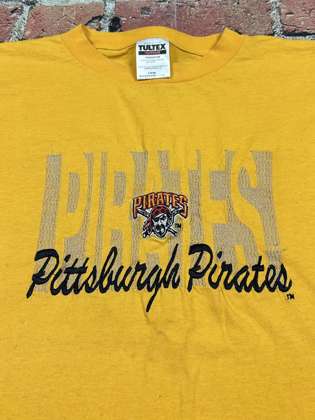 Tultex Vintage Pittsburgh Pirates MLB T-Shirt 90s Embroidered Size US L / EU 52-54 / 3 - 3 Thumbnail