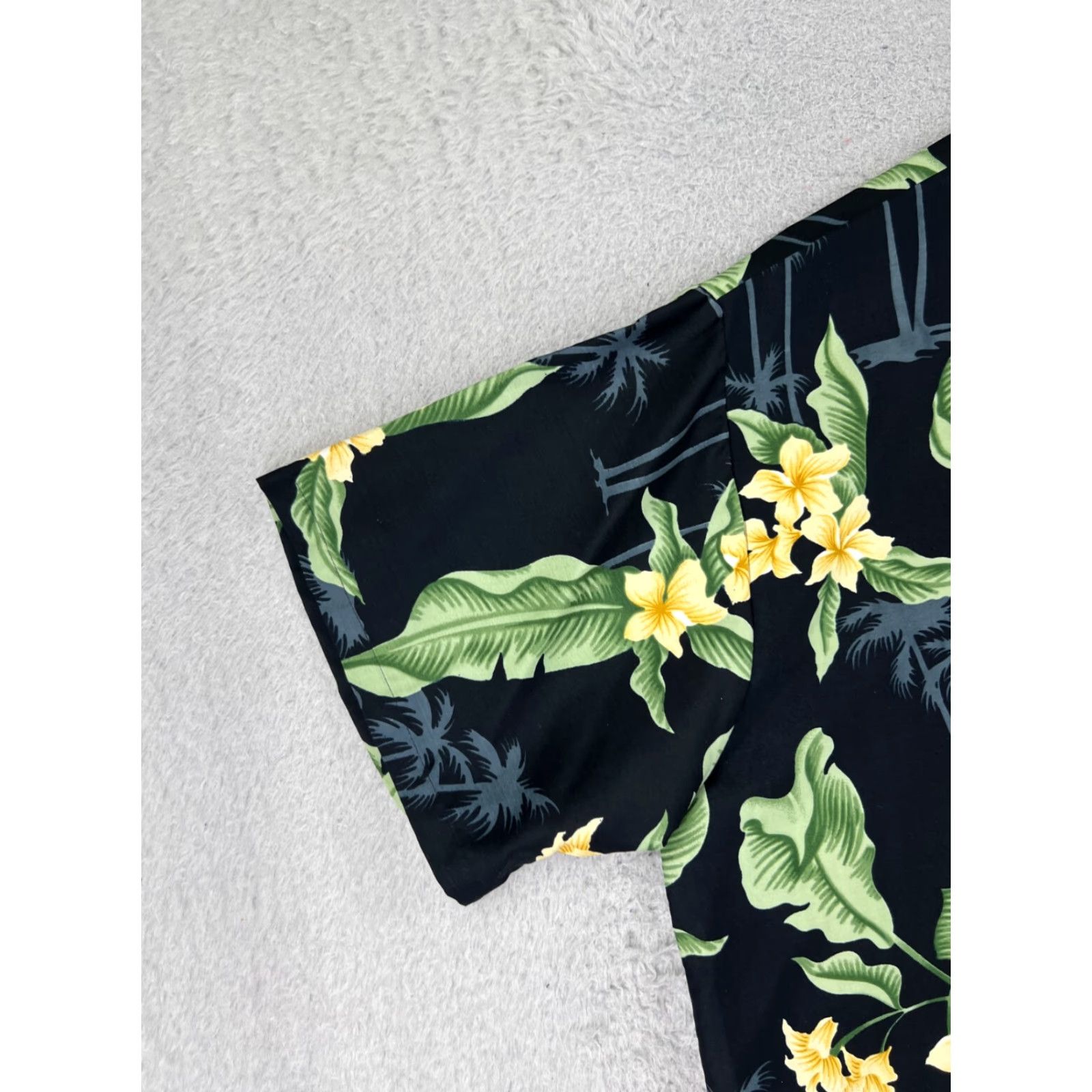 Erima Rima Shirt Black Green Floral Palm Hawaiian Adult Large 100% Polyester READ Size US L / EU 52-54 / 3 - 3 Thumbnail