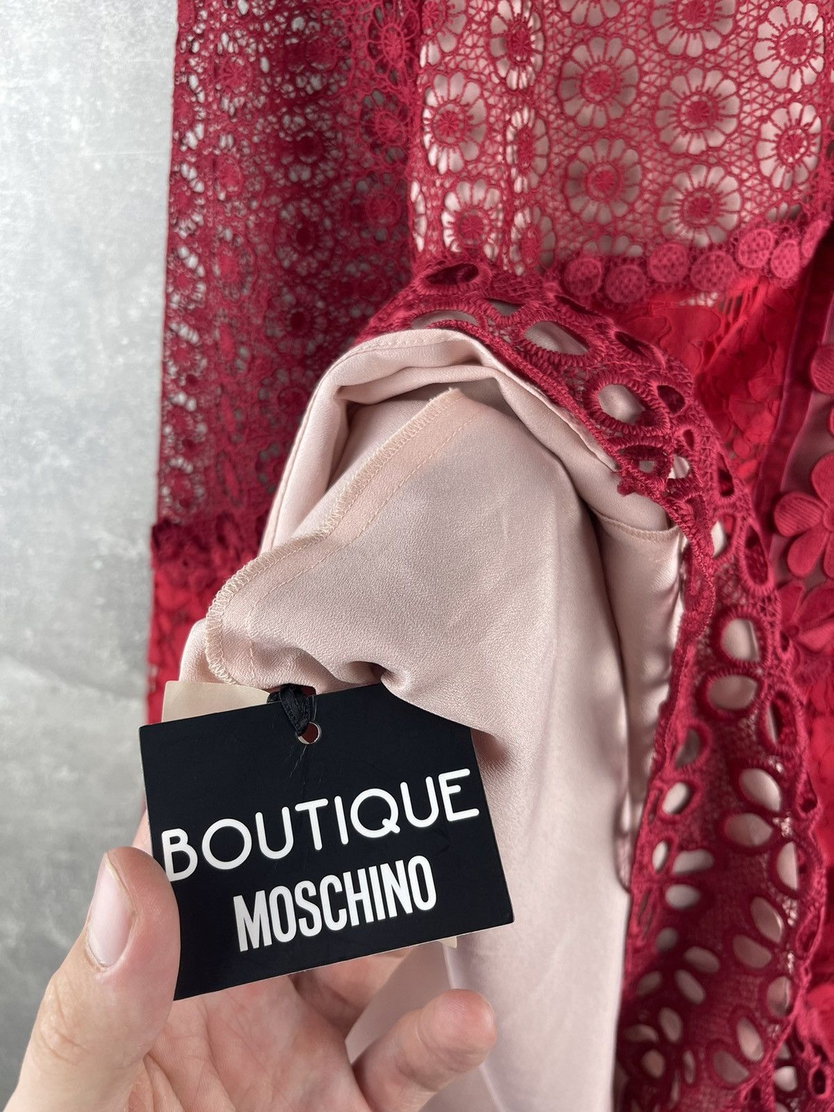 Love Moschino × Moschino Moschino Boutique Knitted Red Flowers Mesh Pullover Dress Size M / US 6-8 / IT 42-44 - 15 Thumbnail