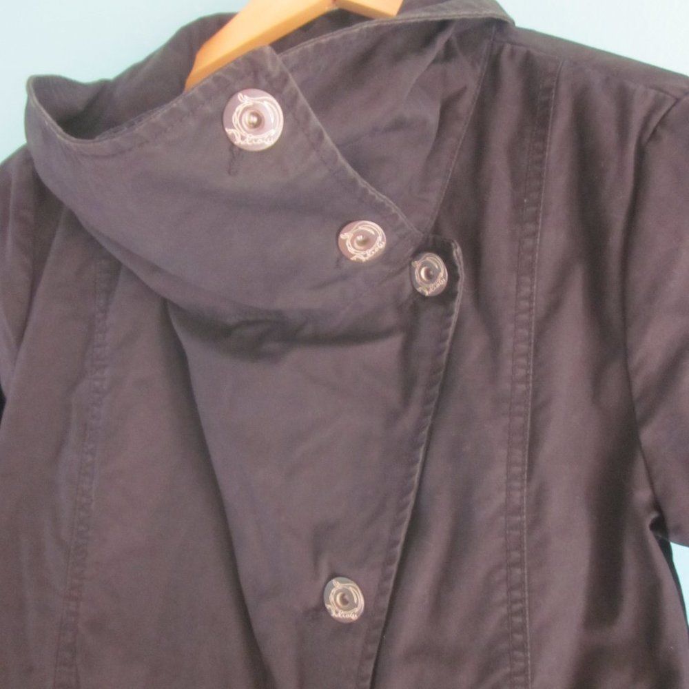 Oxbow OXBOW Womens Long Trench Black Cotton Jacket Size 3 Fits M Size M / US 6-8 / IT 42-44 - 9 Thumbnail