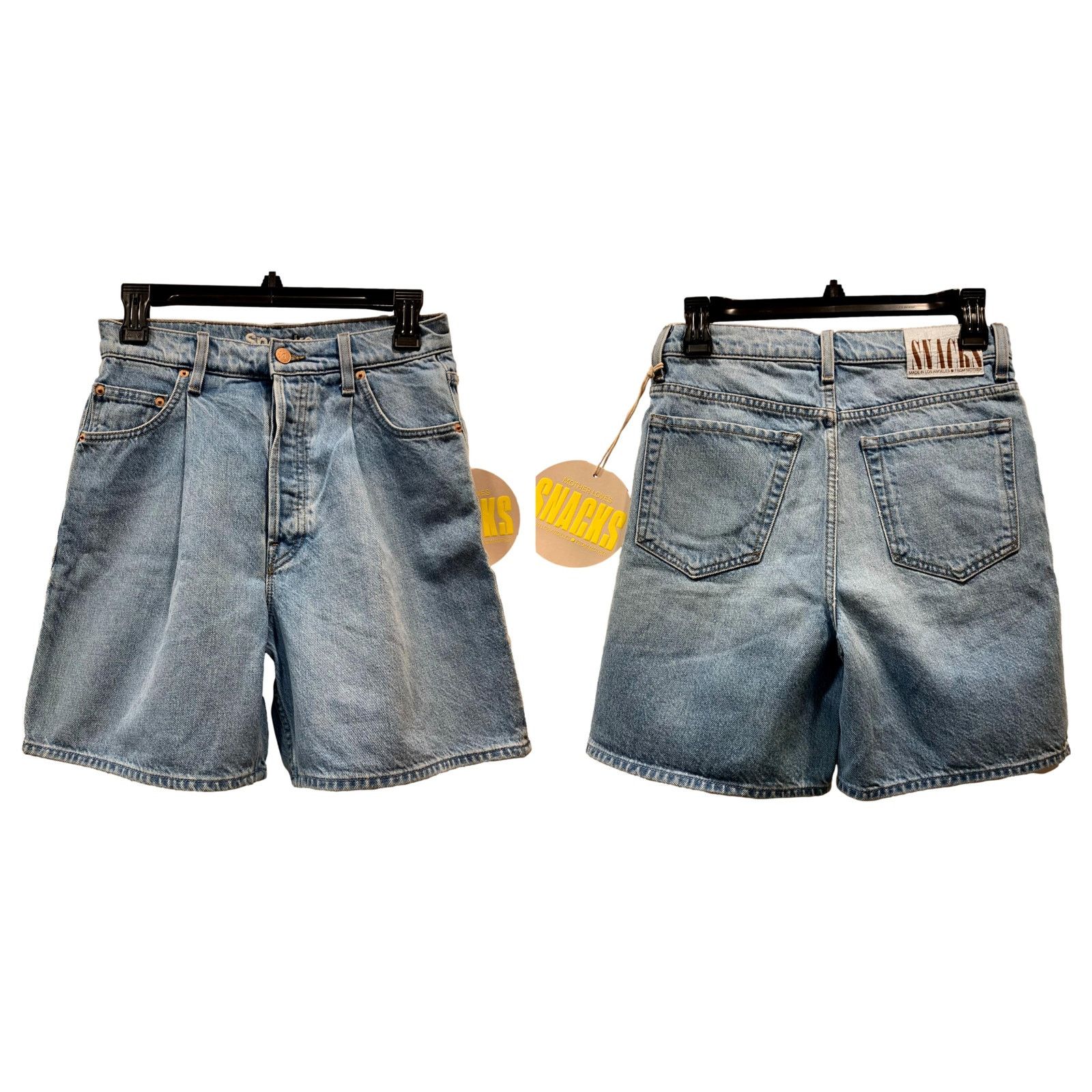 MOTHER New MOTHER Snacks Denim Shorts | The Pleated Fun Dip | 24 Size 24" / US 00 / IT 34 - 10 Thumbnail