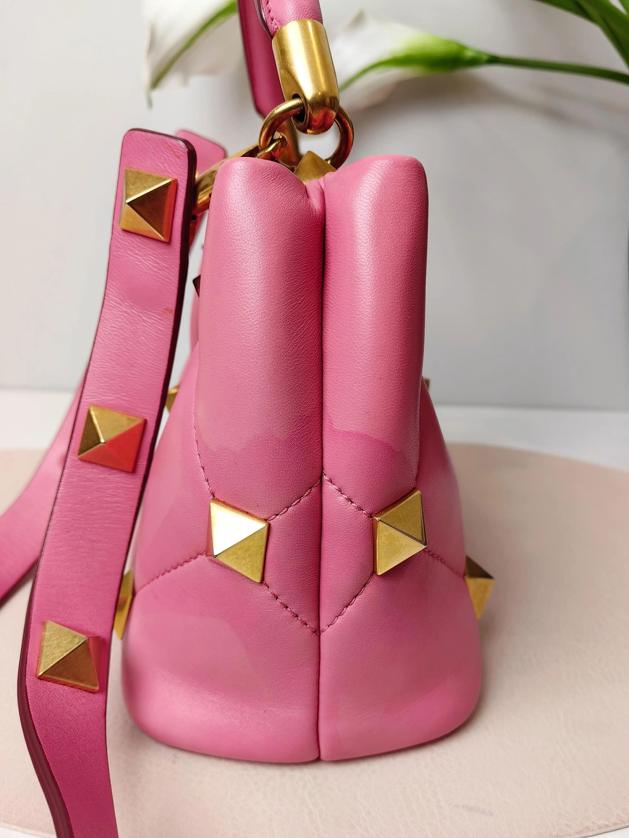 Valentino Valentino Roman Stud Pink Handbag Size ONE SIZE - 4 Thumbnail