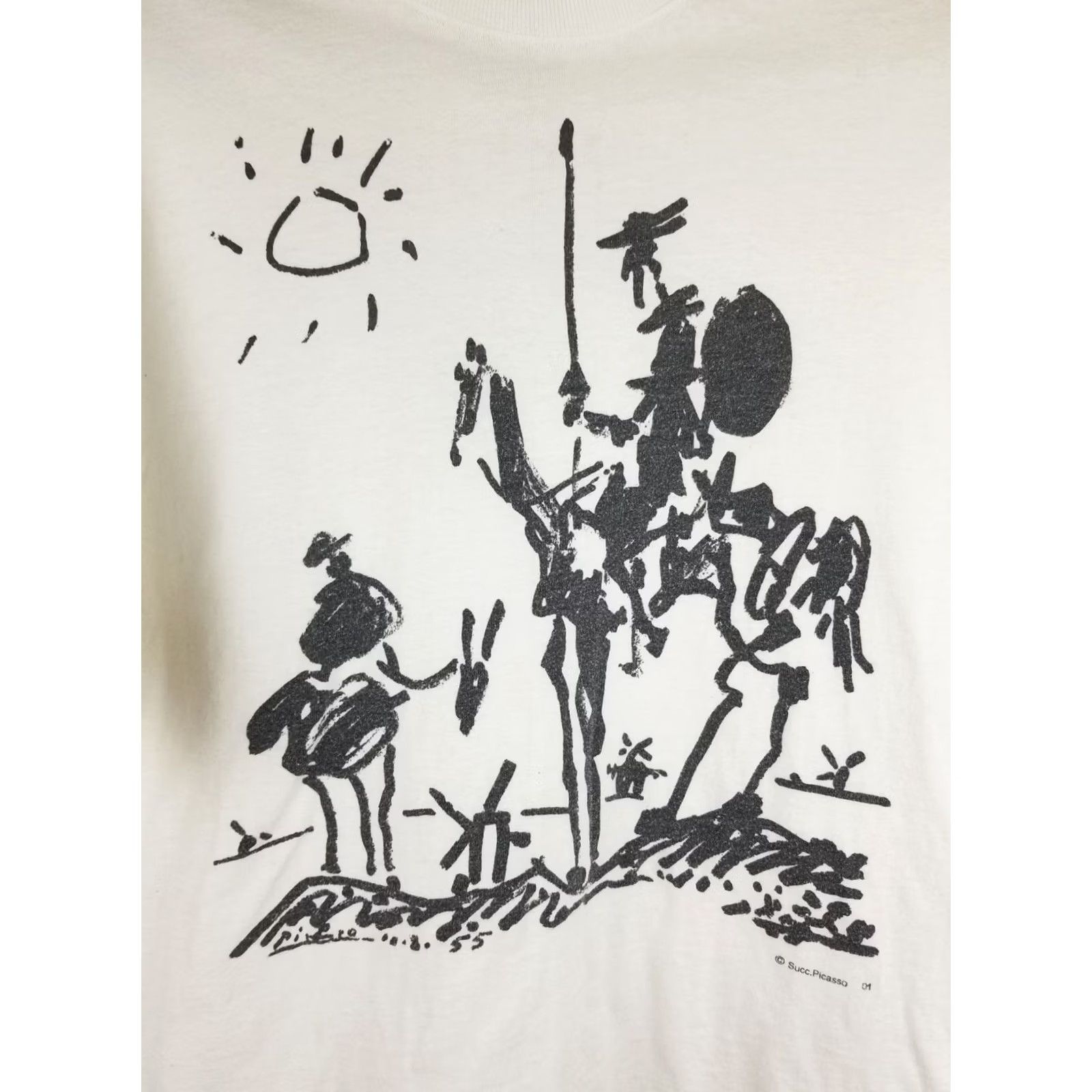 Vintage VINTAGE PICCASO ART T-SHIRT XLARGE WHITE COTTON 2001 MEN Size US XL / EU 56 / 4 - 2 Thumbnail