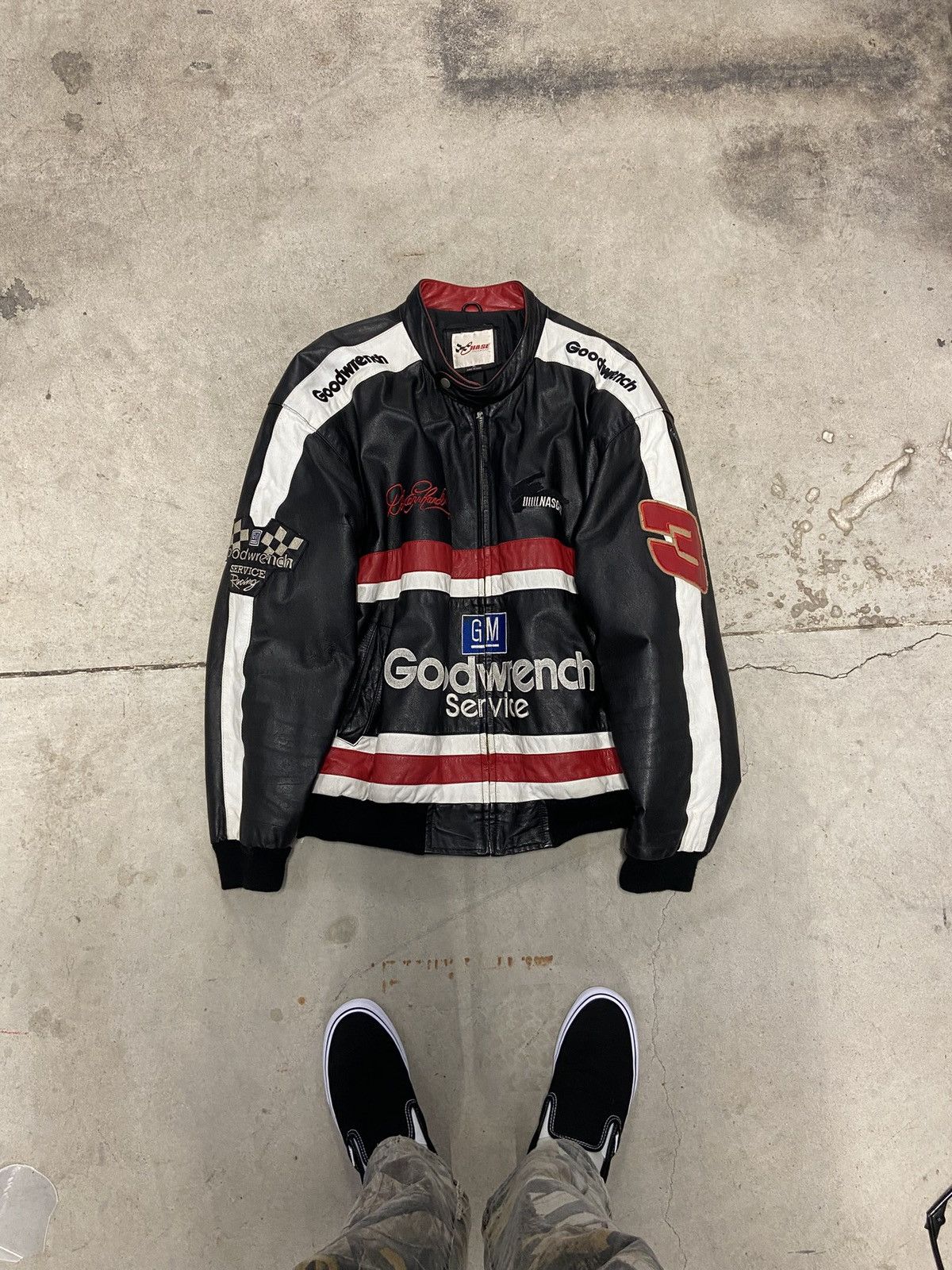 NASCAR Vintage leather nascar dale Earnhardt jacket Size US XL / EU 56 / 4 - 1 Thumbnail