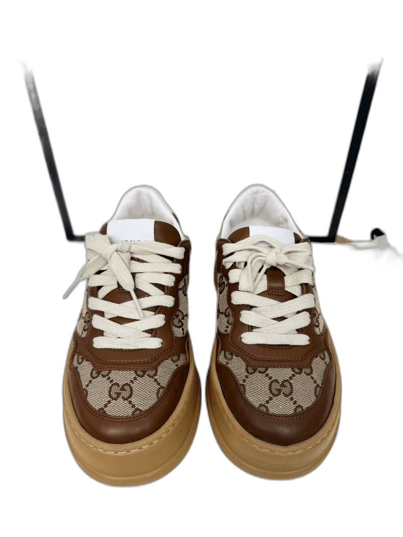 Gucci Gucci Brown Biscuit Sneakers Size 35-2505 Size US 4.5 / IT 34.5 - 1 Thumbnail