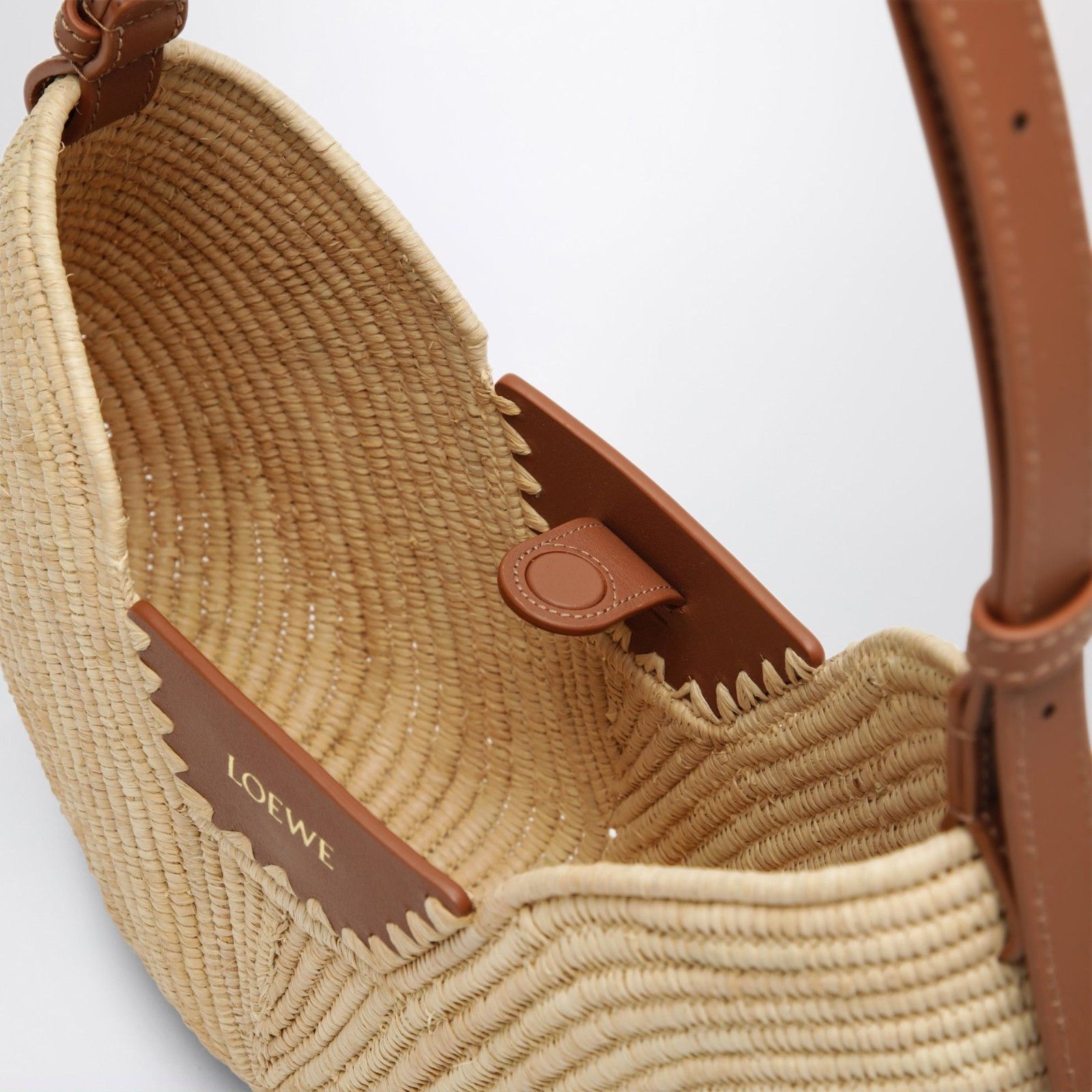 Loewe LOEWE $1990 Medium Swing Natural/Tan Raffia & Calfskin Shoul Size ONE SIZE - 4 Thumbnail