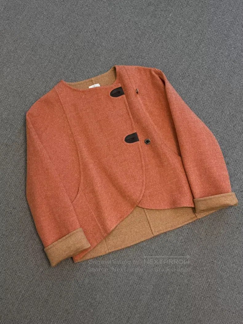 Hermes Hermes Light orange short overcoat Size XS / US 0-2 / IT 36-38 - 1 Thumbnail