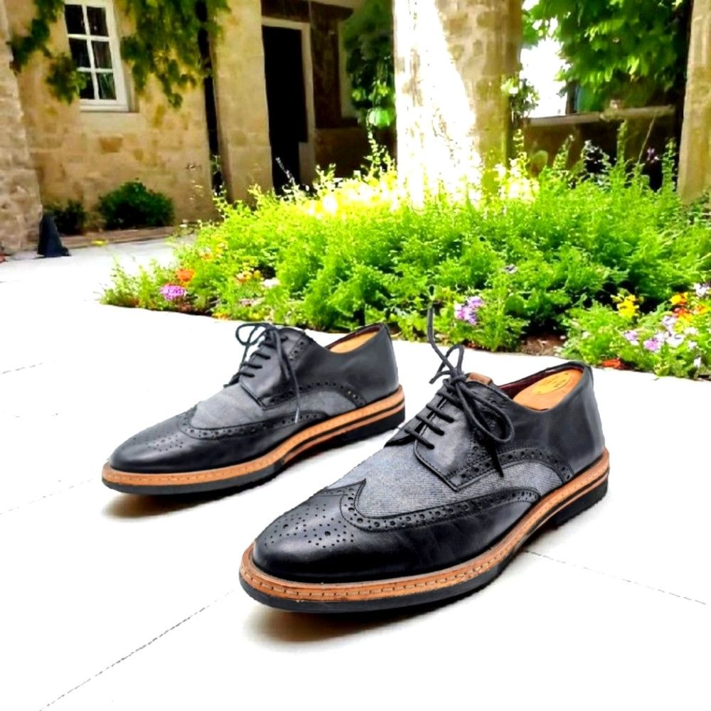 Ben Sherman Ben Sherman Black/Gray sz 11.5 Oxfords Leather Wingtip Desi Size US 11.5 / EU 44-45 - 1 Thumbnail