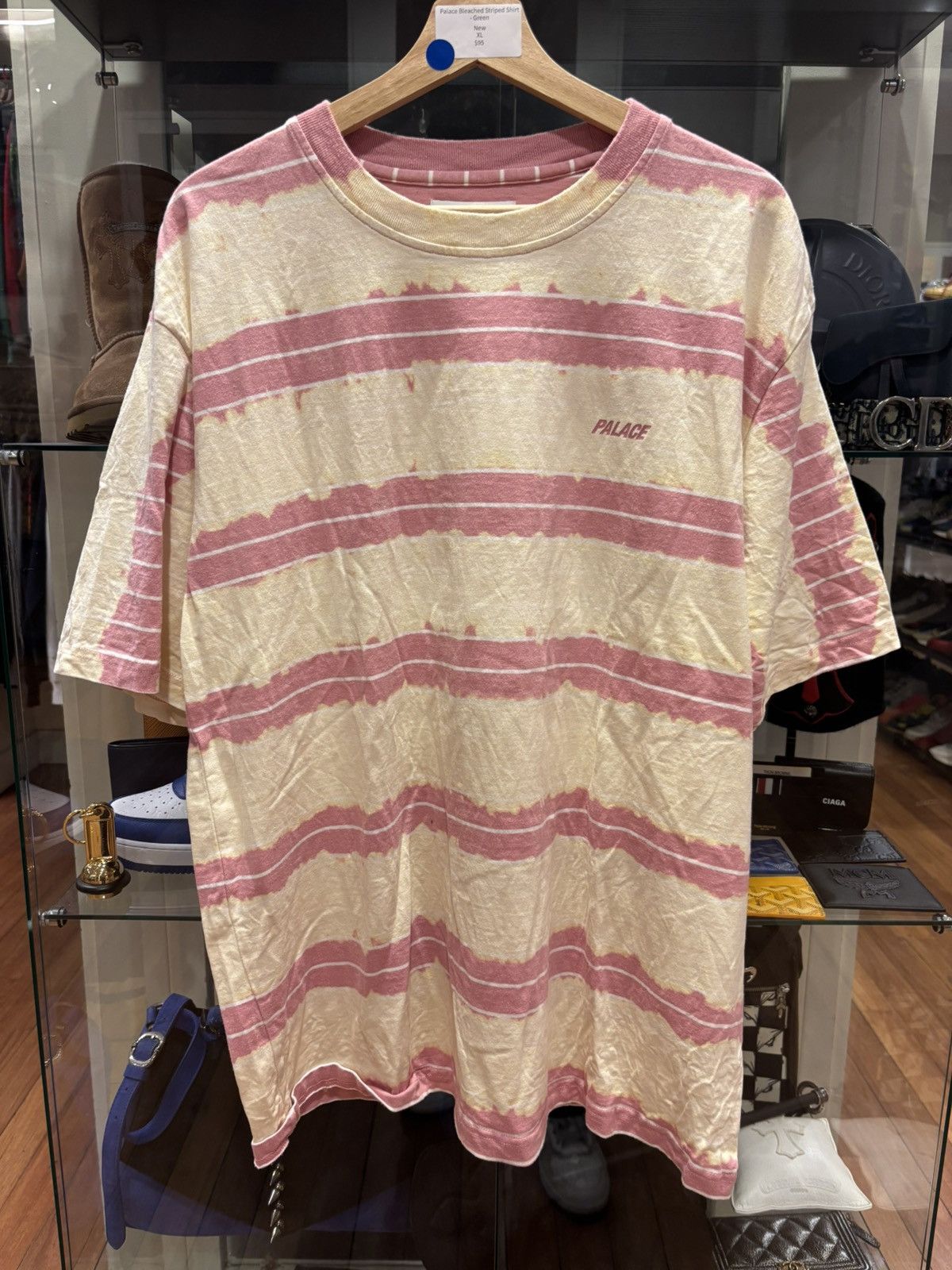Palace Palace Bleached Stripe Tee Size US XL / EU 56 / 4 - 1 Thumbnail