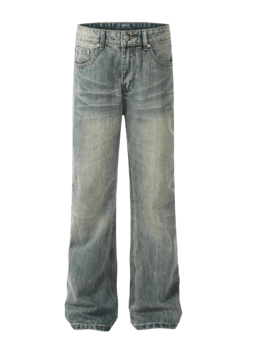 Japanese Brand × Jean American retro trend street bamboo texture heavy jeans Size US 34 / EU 50 - 1 Thumbnail
